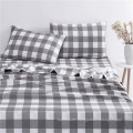 Wholesale Classic plaid pattern printed brushed bedding set sheet set for bedroom